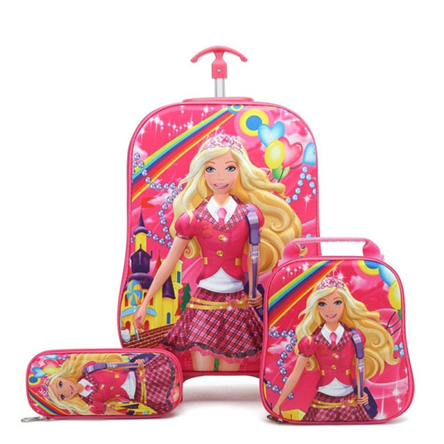 Children Anime Travel Trolley Case Kids Travel 3PCS/set Suitcase Boy Girl Creative Cartoon Pencil Box Children Christmas Gift