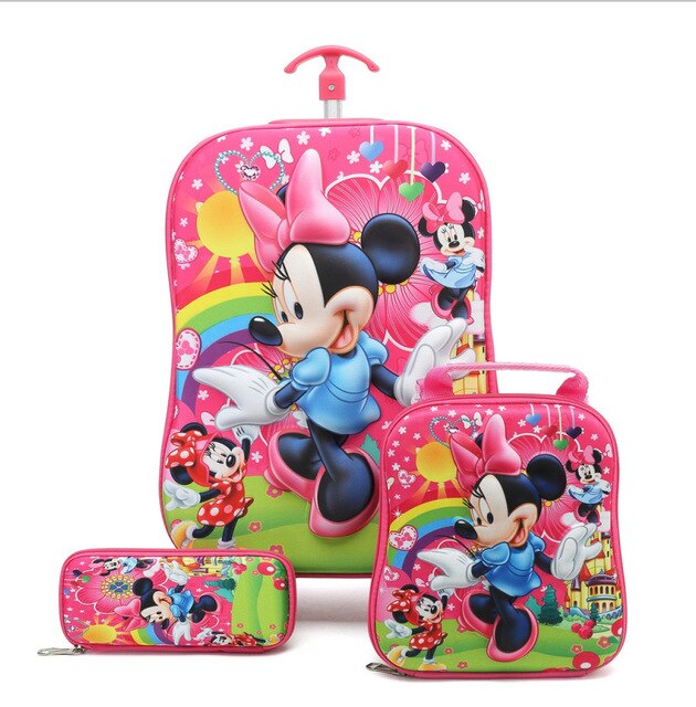 Children Anime Travel Trolley Case Kids Travel 3PCS/set Suitcase Boy Girl Creative Cartoon Pencil Box Children Christmas Gift