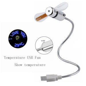 MINI Flexible LED USB Clock Fan Watch Gadgets