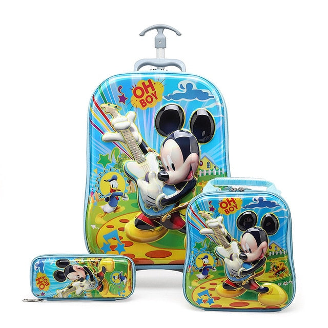 Children Anime Travel Trolley Case Kids Travel 3PCS/set Suitcase Boy Girl Creative Cartoon Pencil Box Children Christmas Gift