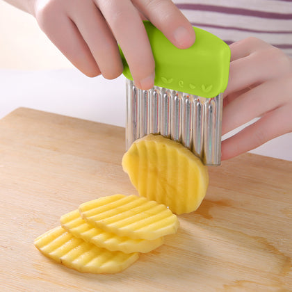 Wavy French Fries Cutter Stainless Steel Potato Slicer