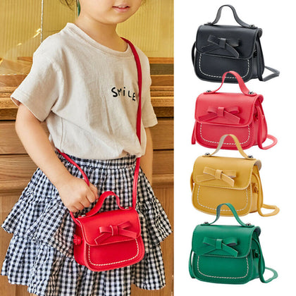 New Toddler Baby Messenger Bags Children Kids Girls Princess Shoulder Bag Handbag Solid Bowknot Princess Coin Purses