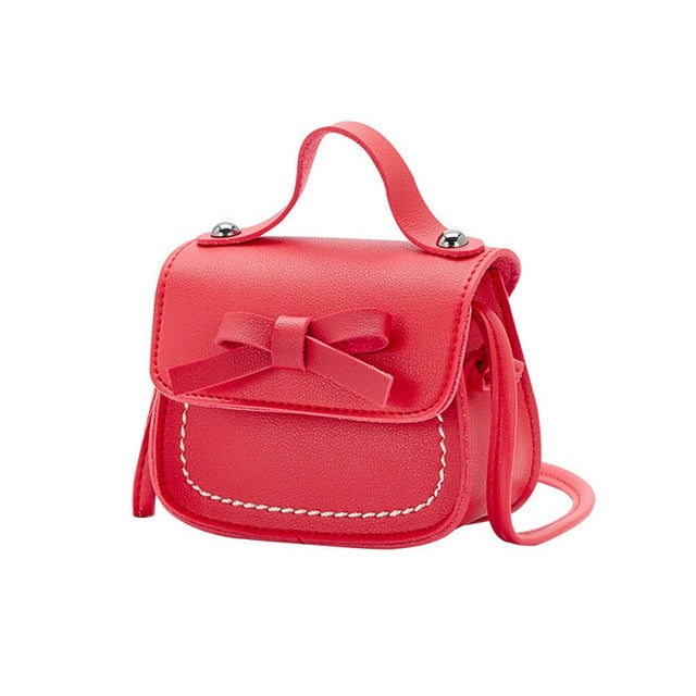 New Toddler Baby Messenger Bags Children Kids Girls Princess Shoulder Bag Handbag Solid Bowknot Princess Coin Purses