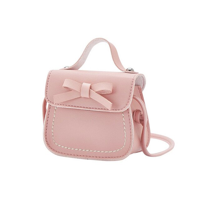 New Toddler Baby Messenger Bags Children Kids Girls Princess Shoulder Bag Handbag Solid Bowknot Princess Coin Purses