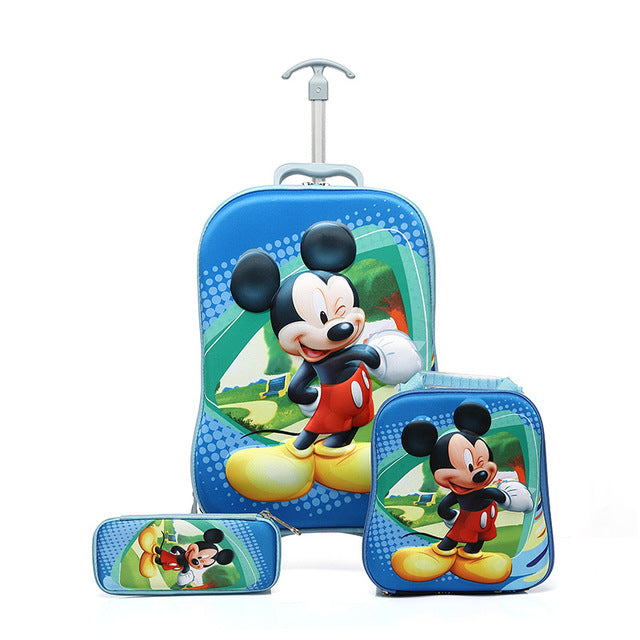 Children Anime Travel Trolley Case Kids Travel 3PCS/set Suitcase Boy Girl Creative Cartoon Pencil Box Children Christmas Gift