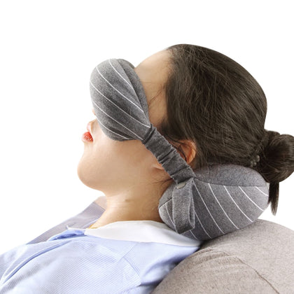 Soft Cotton U Shaped Travel Accessories Eyes hade Neck Rest