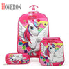 Children Anime Travel Trolley Case Kids Travel 3PCS/set Suitcase Boy Girl Creative Cartoon Pencil Box Children Christmas Gift