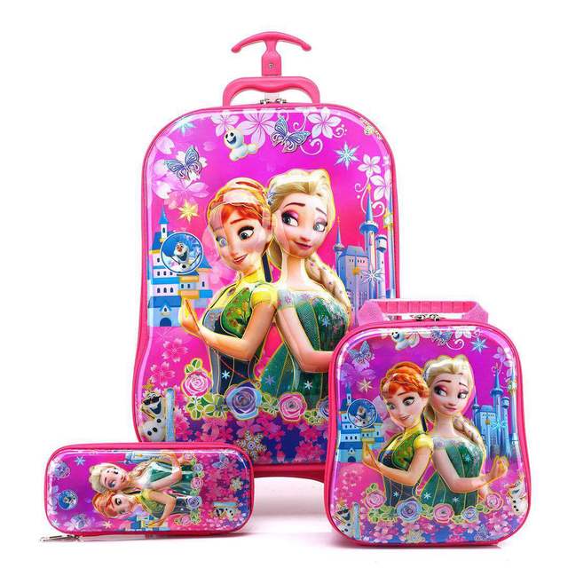 Children Anime Travel Trolley Case Kids Travel 3PCS/set Suitcase Boy Girl Creative Cartoon Pencil Box Children Christmas Gift