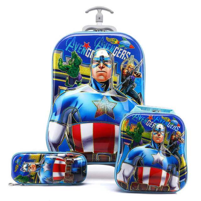 Children Anime Travel Trolley Case Kids Travel 3PCS/set Suitcase Boy Girl Creative Cartoon Pencil Box Children Christmas Gift