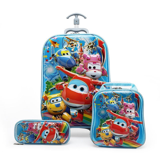 Children Anime Travel Trolley Case Kids Travel 3PCS/set Suitcase Boy Girl Creative Cartoon Pencil Box Children Christmas Gift